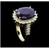 Image 4 : 14KT White Gold 8.94ct Sapphire and Diamond Ring