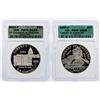 Image 1 : Lot of (2) 2000-2001 $1 Commemorative Silver Coins ICG Graded