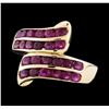 Image 1 : 14KT Yellow Gold 1.80ctw Ruby and Diamond Ring