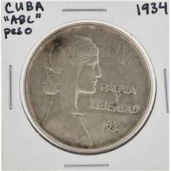 1934 Cuba "ABC" Peso Libertad Silver Coin