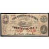 Image 1 : 1863 Twenty-Five Cents The State of Alabama Obsolete Note