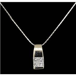 14KT White Gold 0.25ctw Diamond Pendant with Chain