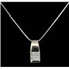 Image 1 : 14KT White Gold 0.25ctw Diamond Pendant with Chain