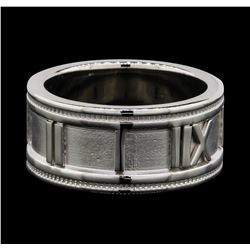 14KT White Gold George Carter Jessop Roman Numeral Designer Ring