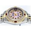 Image 3 : Rolex Ladies Two Tone 14KT Yellow Gold Ruby and Diamond Datejust Wristwatch