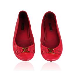 Authentic Louis Vuitton Vernis Oxford Ballerina Flats  Pink Rose Pop