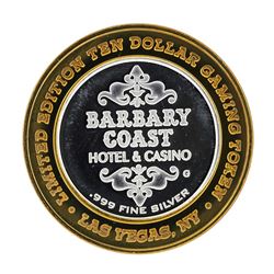 .999 Silver Barbary Coast Las Vegas, Nevada $10 Casino Limted Edition Gaming Tok