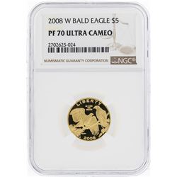 2008-W $5 Bald Eagle Commemorative Gold Coin NGC PF70 Ultra Cameo