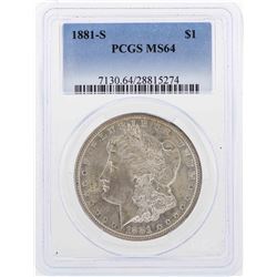 1881-S $1 Morgan Silver Dollar Coin PCGS MS64