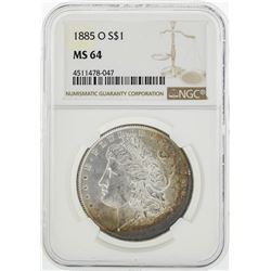 1885-O $1 Morgan Silver Dollar Coin NGC MS64