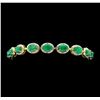Image 1 : SILVER 12.22ctw Emerald and Diamond Bracelet