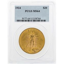 1924 $20 St. Gaudens Double Eagle Gold Coin PCGS MS64