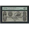 Image 1 : 1840s $3 The New Hope of Delaware Bridge Co. Obsolete Note PMG Superb Gem Unc 67