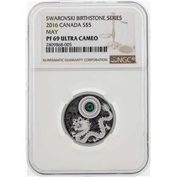2016 Canada $5 Swarovski Birthstone Series Silver Coin NGC PF69 Ultra Cameo
