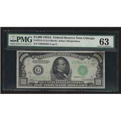 1934A $1000 Federal Reserve Note Chicago PMG Choice Uncirculated 63