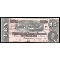 1864 $10 The Confederate States of America Note