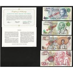 Set of (4) Bank of Ghana Specimen Bank Notes