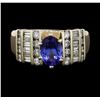 Image 1 : 14KT Two Tone Gold 1.11ct Tanzanite and Diamond Ring