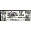 Image 1 : 1800s $50 The State Bank of Illinois Obsolete Bank Note Cut Canceled