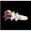 Image 2 : 14KT Two Tone Gold 1.85ct Ruby and Diamond Ring