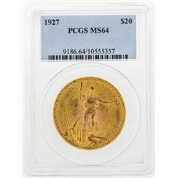 1927 $20 St. Gaudens Double Eagle Gold Coin PCGS MS64