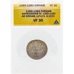 1265-1283 Dirham Kaykhusraw III Coin ANACS VF30
