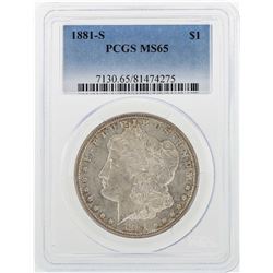 1881-S $1 Morgan Silver Dollar Coin PCGS MS65
