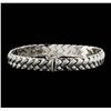 Image 2 : 14KT White Gold High Polish and Satin Finish Woven Bracelet