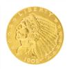 Image 1 : 1908 $2 1/2 Indian Head Quarter Eagle Gold Coin