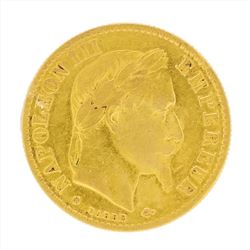 1865 Napoleon III 10 Francs Gold Coin