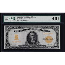 1907 $10 Gold Certificate Note PMG Extremely Fine 40EPQ