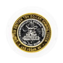 .999 Silver Sam Boyds California $10 Casino Gaming Token Limited Edition