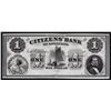 Image 1 : 1800s $1 Citizens Bank of Louisiana Obsolete Bank Note
