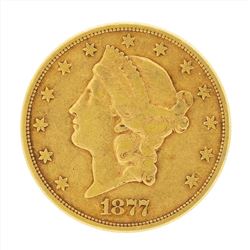 1877 $20 Liberty Head Double Eagle Gold Coin