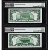 Image 2 : Lot of (2) 1934A $5 Federal Reserve Notes Chicago PMG 65EPQ & 66EPQ