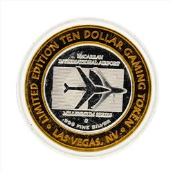 .999 Silver McCarran International Airport $10 Casino Gaming Token Limited Editi