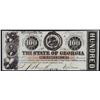 Image 1 : 1863 $100 Civil War Era The State of Georgia Milledgeville Note