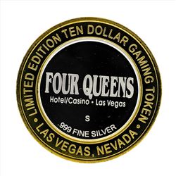 .999 Silver Four Queens Hotel and Casino Las Vegas $10 Casino Gaming Token Limit