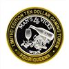 Image 2 : .999 Silver Four Queens Hotel and Casino Las Vegas $10 Casino Gaming Token Limit