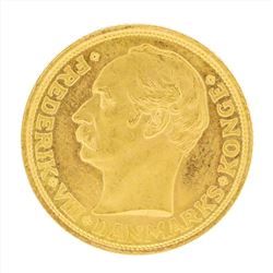 1911 Denmark 20 Kroner Gold Coin