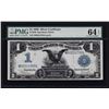 Image 1 : 1899 $1 Black Eagle Silver Certificate Note PMG CU 64EPQ