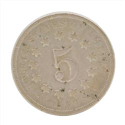 1867 Shield Nickel Coin