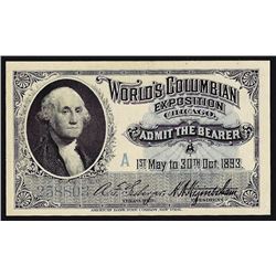 1893 World's Columbian Exposition Ticket