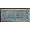 Image 2 : 1864 $5 Confederate States of America Note