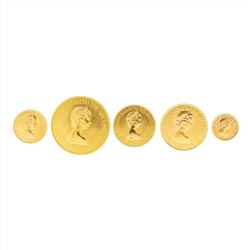 Set of (5) 1972 Bailiwick of Jersey Gold Coins