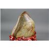 Image 3 : Hetian Green Jade Carved Boulder with Wood Stand