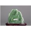 Image 3 : Chinese Green Jade Carved Boulder with Stand