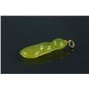 Image 3 : Chinese Yellow Jadeite Bean Pendant with 18K Bail