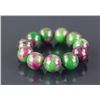 Image 2 : 2 PC Chinese Agate and Hardstone Carved Bracelet