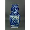 Image 1 : Chinese Blue and White Square Porcelain Vase